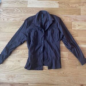 Lululemon Long Sleeve Woven Shirt w/ Pockets (Brown)